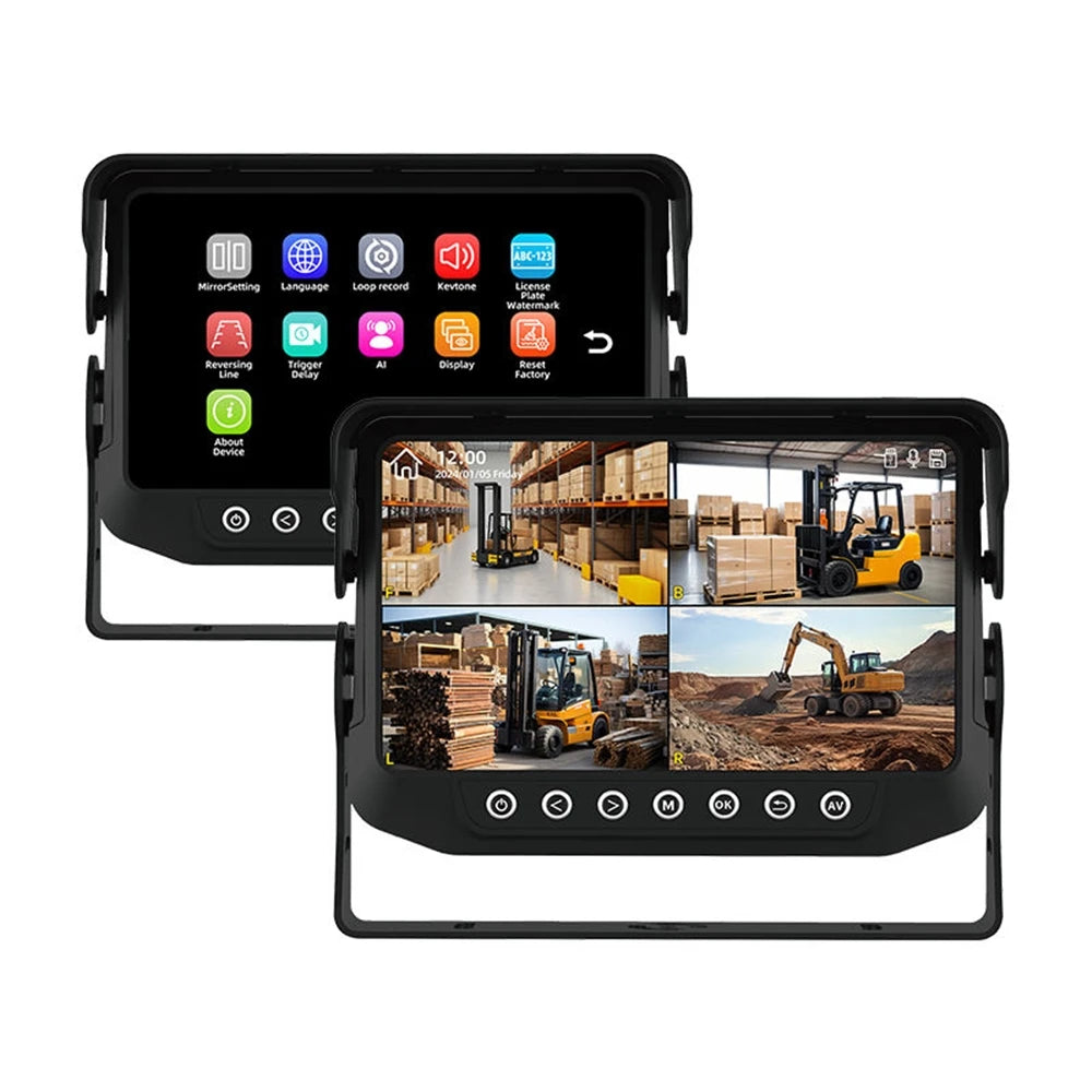 1CH Car Dash Cam with Reverse Camera & Monitor 7.0inch Screen Waterproof Front/Rear