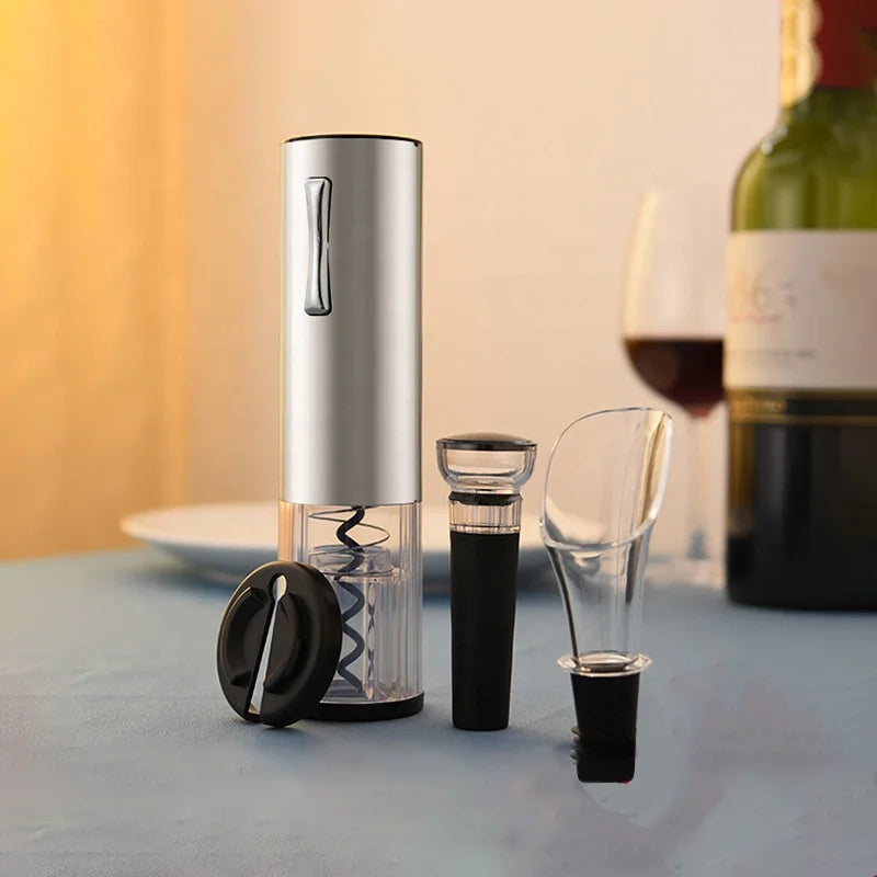 New Stainless Steel Rechargeable Electric Wine & Champagne Corkscrew Bottle Opener Gift