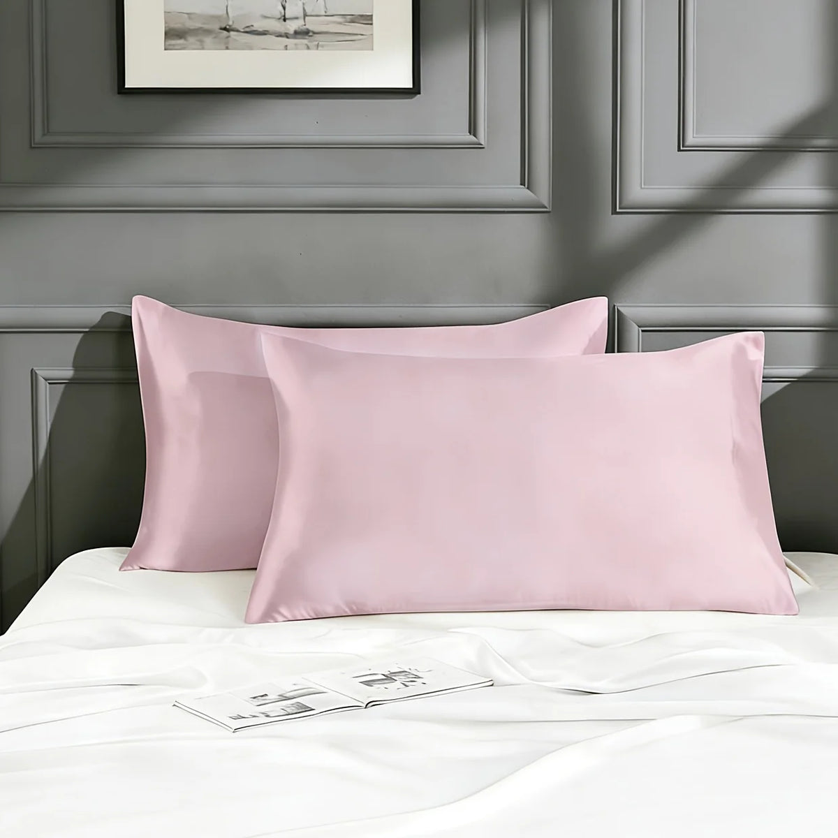 4Pcs Luxury Satin Pillowcase Set Silky Smooth Fabric for Hair & Skin Care Hypoallergenic