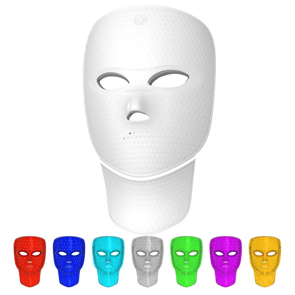 Rechargeable LED Face Mask with 460/590/630/850nm Light and Adjustable Timer
