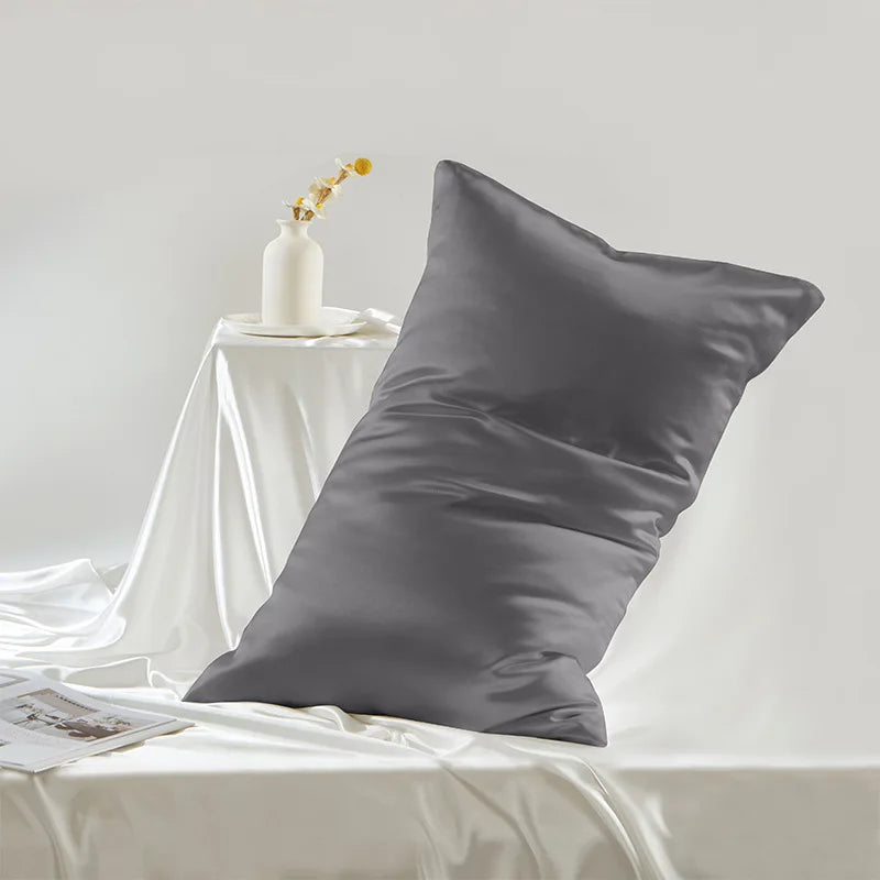 Double-Sided Satin Weave 100% Mulberry Silk Zippered Pillowcase 19 Momme for Bed Pillows