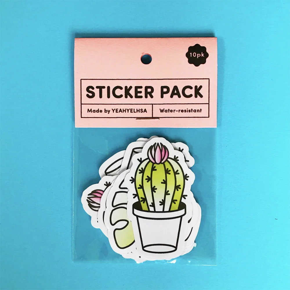 Custom Funny Cartoon Sticker 100 Pc Per Pack (Pack of 3)