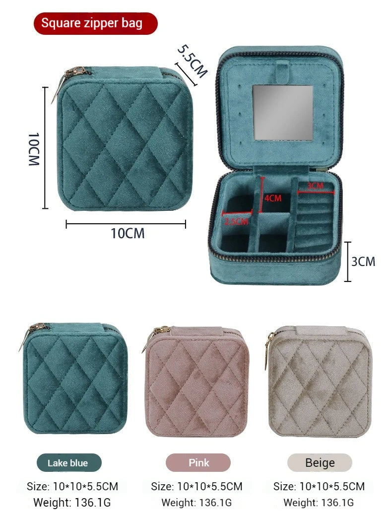 Multi-Layer Travel Leather Jewelry Organizer Storage Ring Earring Necklace Packaging Bag