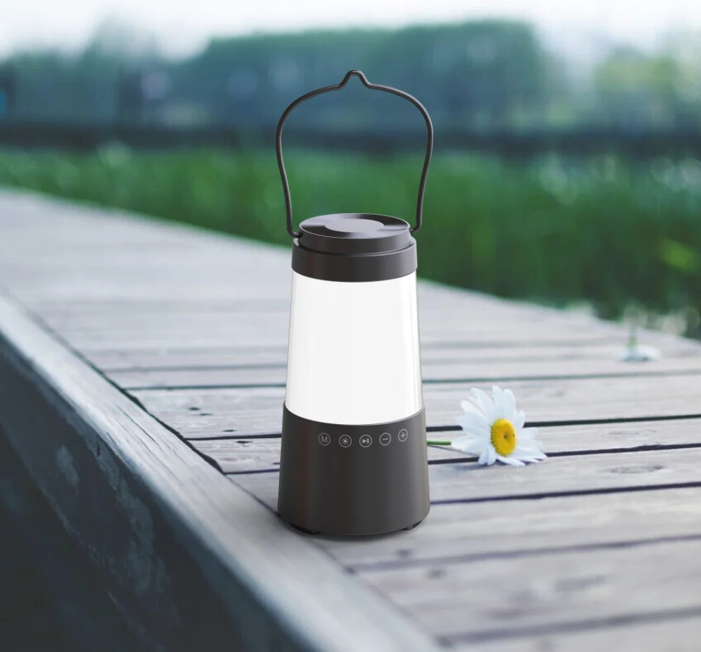 New Portable Waterproof Wireless Speaker BT Speaker Tent Light Speaker with White