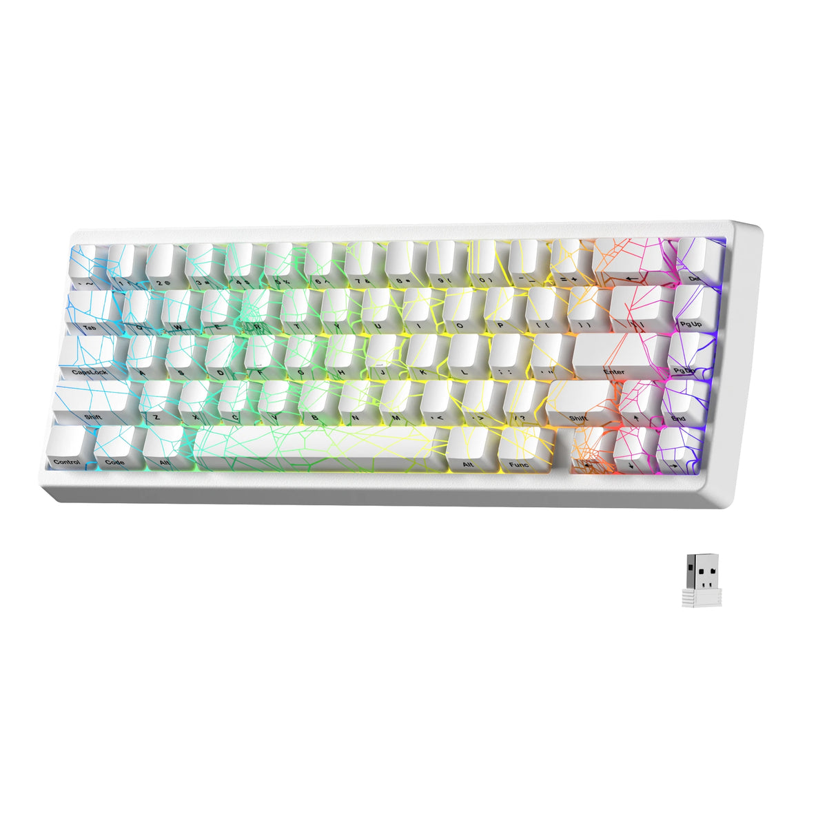 M67 JadeStone Mechanical Keyboard 65% Wireless 2.4G/USB-C Tri-Mode Hot Swappable Portable