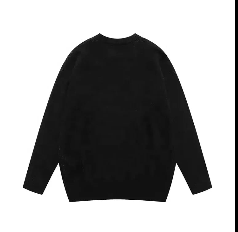 Knit Fashion Skeleton Thick Jacquard Jumpers Sweater for Men Knitwear Winter Knitted