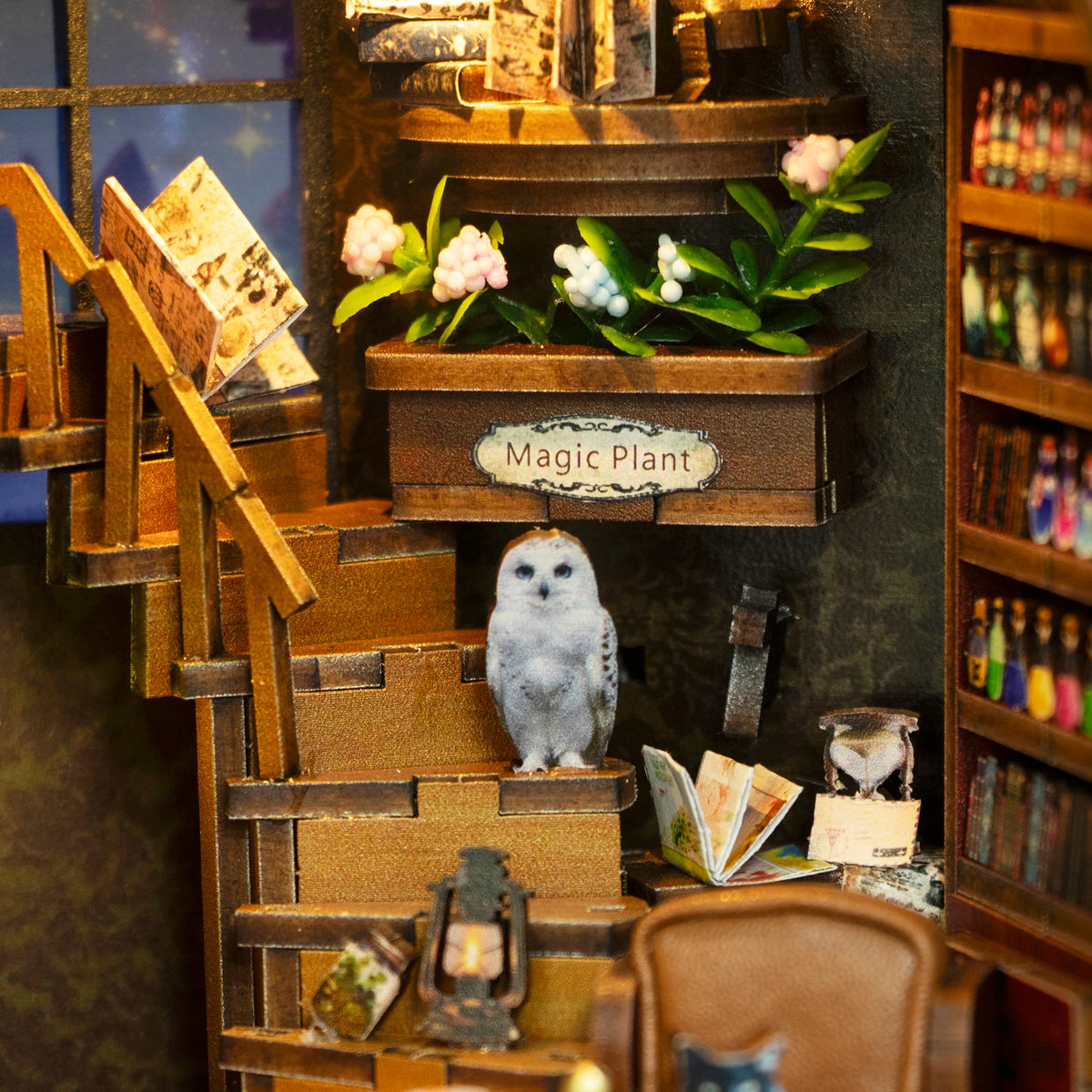 M2602 Magic Coffee House Mini Book Nook Diy Wooden Booknook Kit Miniature Book Nook
