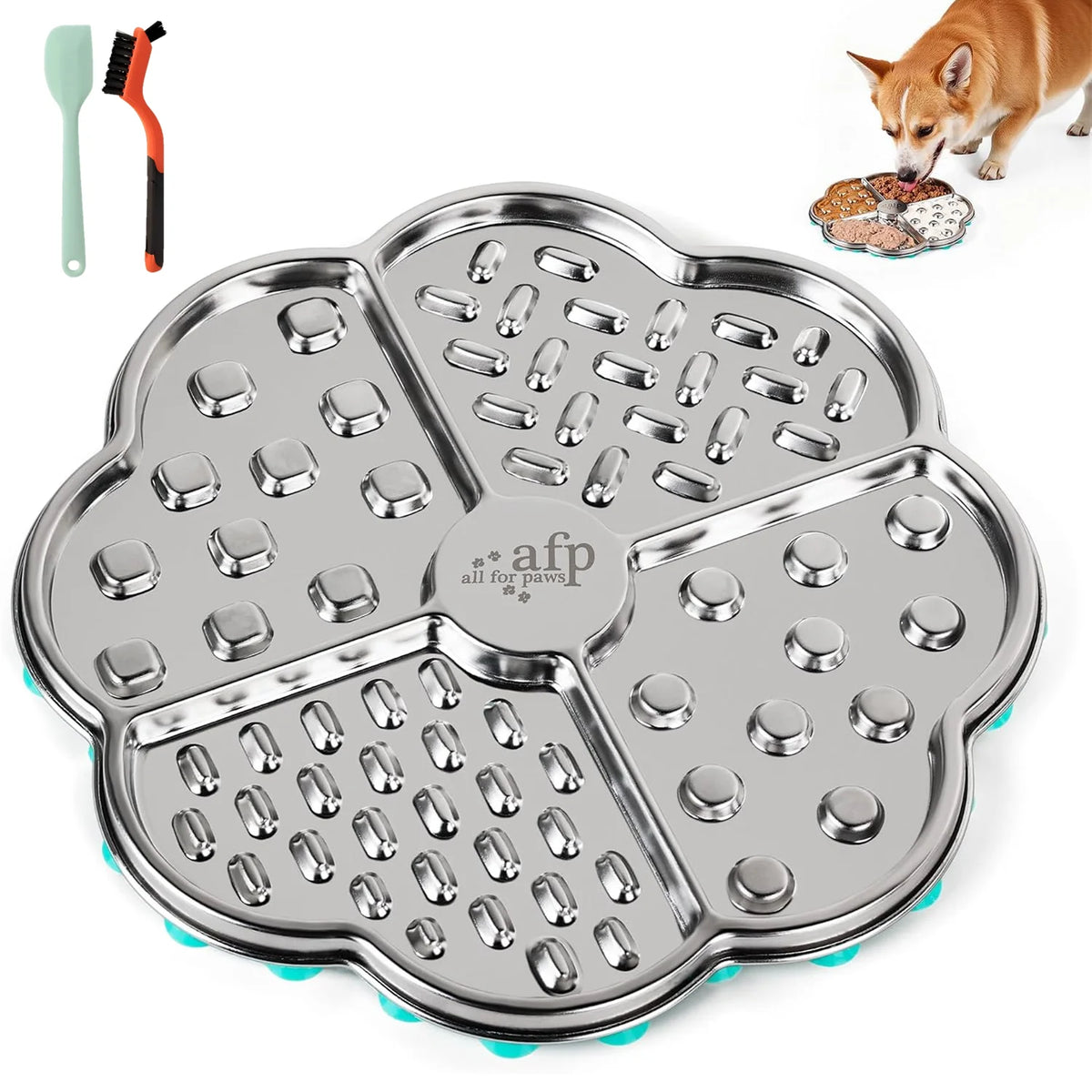Stainless Steel Dog Lick Mat with Suction Cups, Chew-Proof and Non-Slip