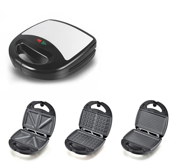 7 6 4 3 in 1 Electric Non Stick Detachable Grill Griller 2 Slices Snack Mini Waffle Maker