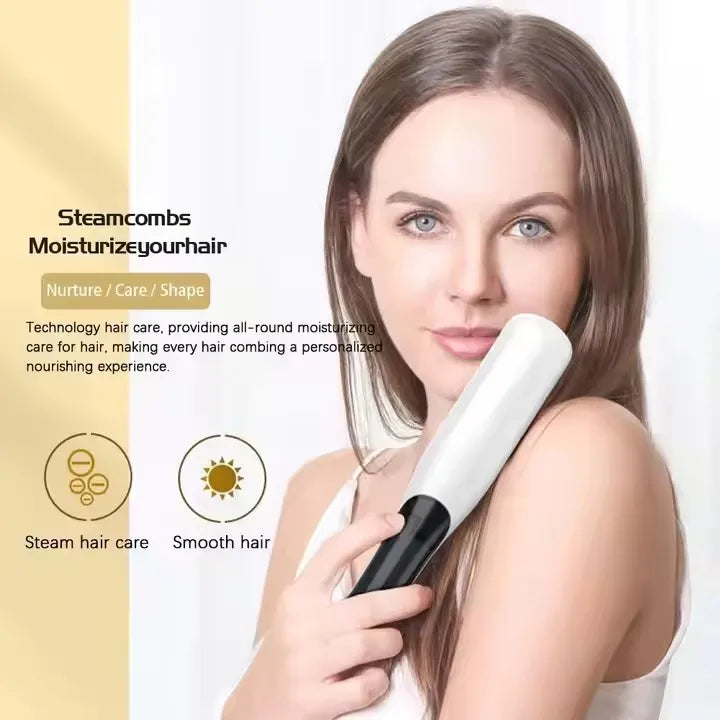 Professional Steam Hair Straightener Brush 3 in 1 Straightening Brush Hot Comb Portable