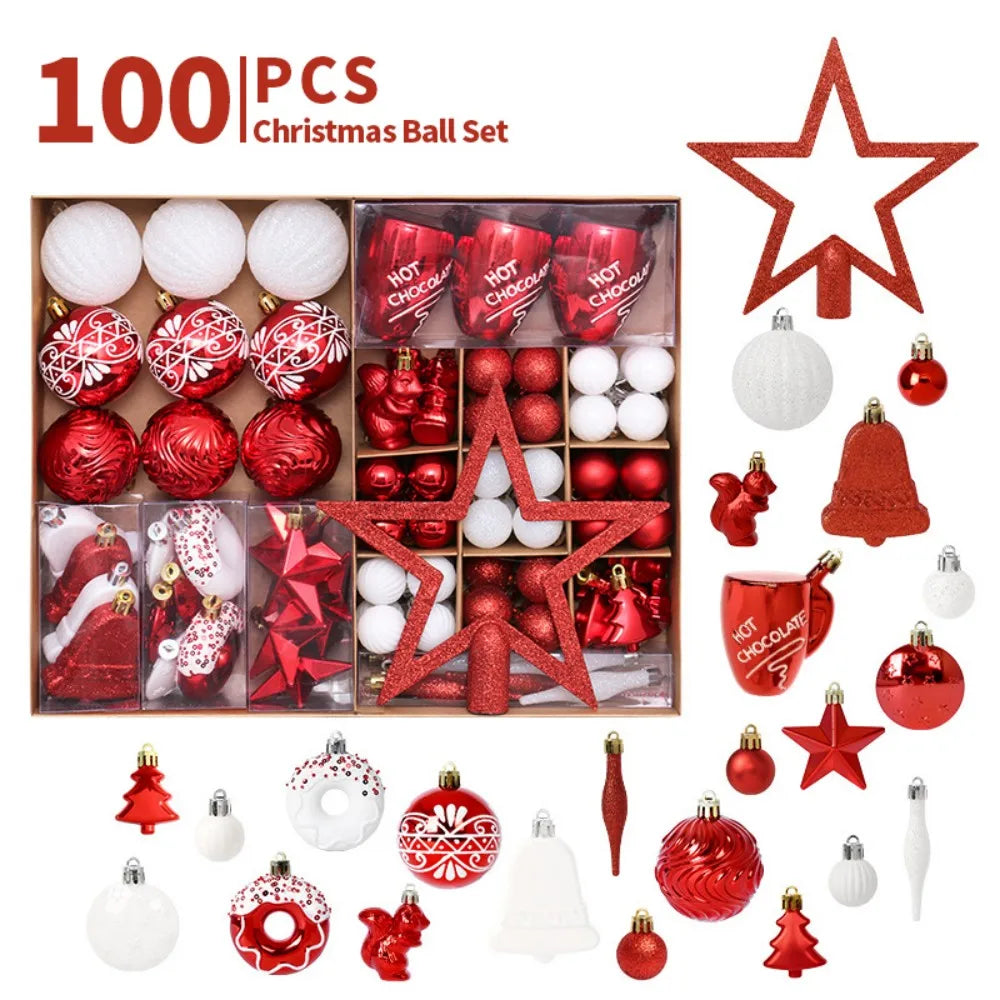 Plastic Christmas Balls Hanging Decorative Gift Set Christmas Bauble Luxury Tree