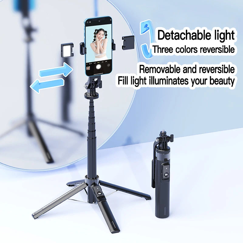 P130 135CM 4-Legs Mini Smart Selfie Stick with 360 Rotation Auto Face Detection Selfie