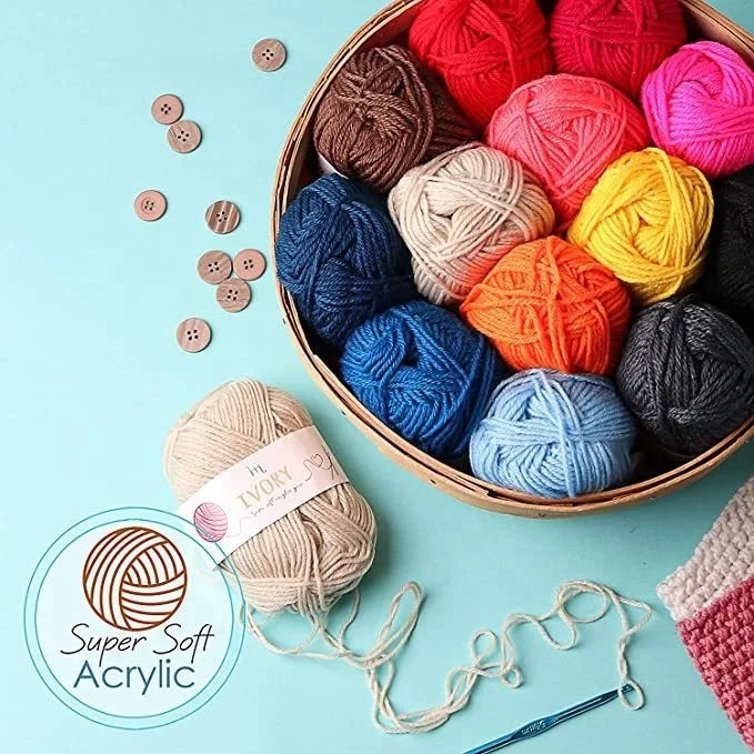 73 Piece Crochet Tools Kits Various Yarn Balls Needles Accessories Yarn Set Crochet Kit