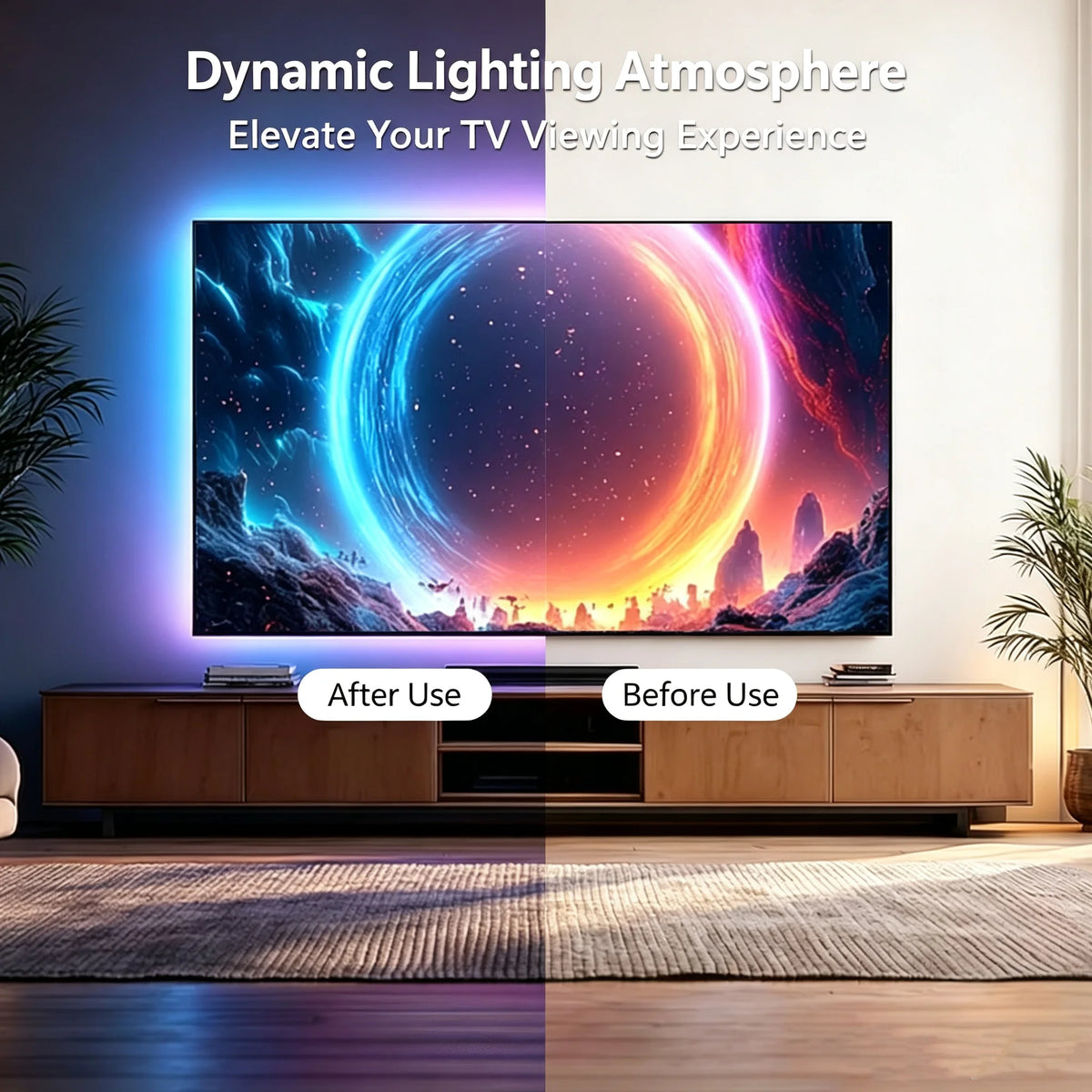 WiFi TV Backlight Sync Kit, RGBIC LED Strip for 40 to 120 Inch TVs