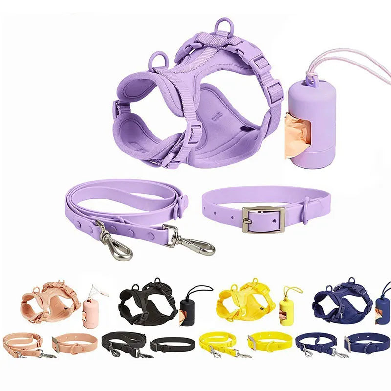 Practical Waterproof Tactical Dog Harness No-Pull Design with PVC Nylon Oxford for Large