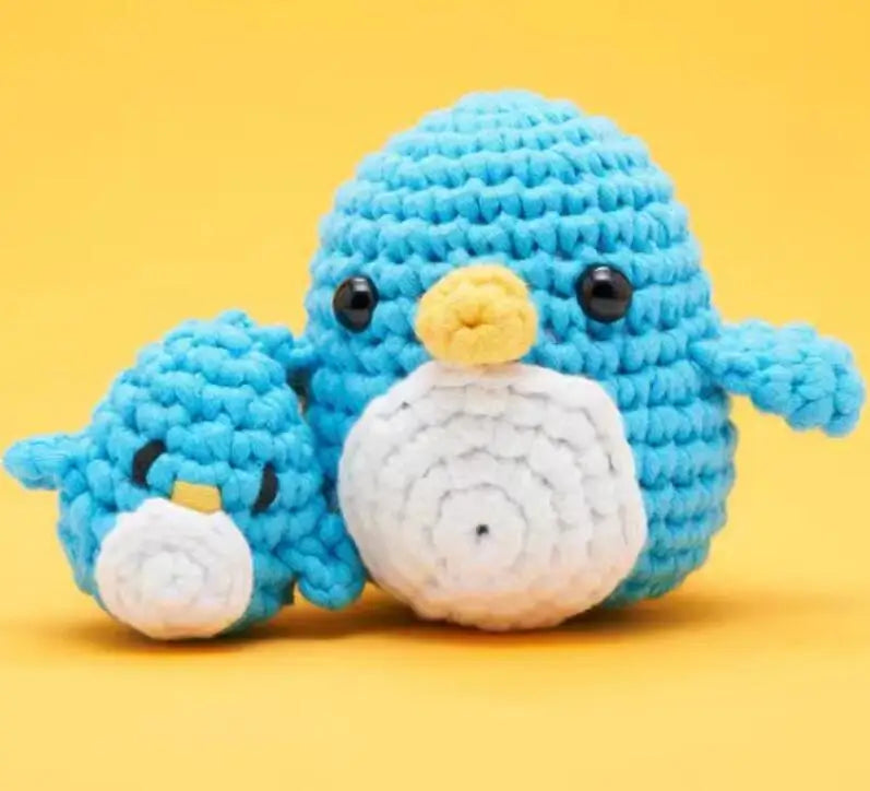 Beginner-Friendly Handmade DIY Crochet Kit Cute Sharks Dinosaurs Plants Wool Yarn Ages