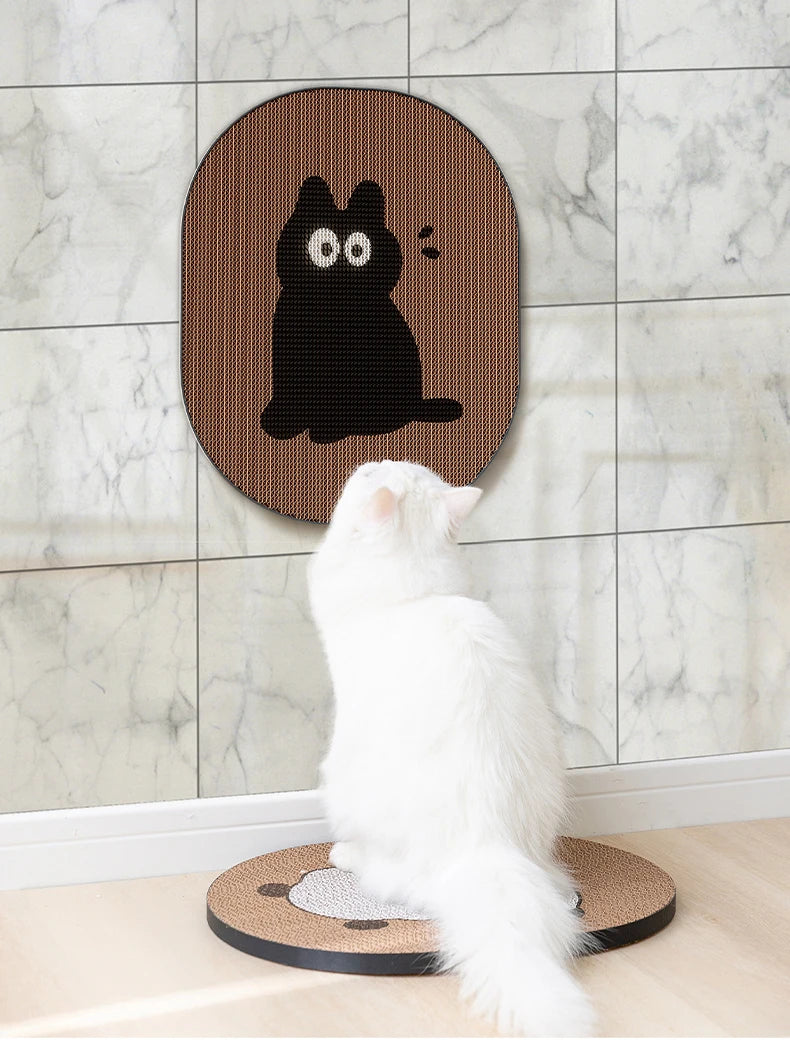 Vertical Cat Scratcher Wood & Corrugated Paper Eco-Friendly Luxury Wear-Resistant Pet Toy