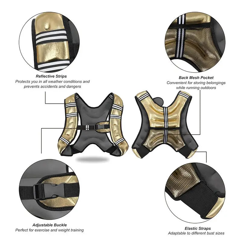 PU Leather Weighted Vest for Women and Men 6lb 8lb12lb Exercise Weight Training Vest