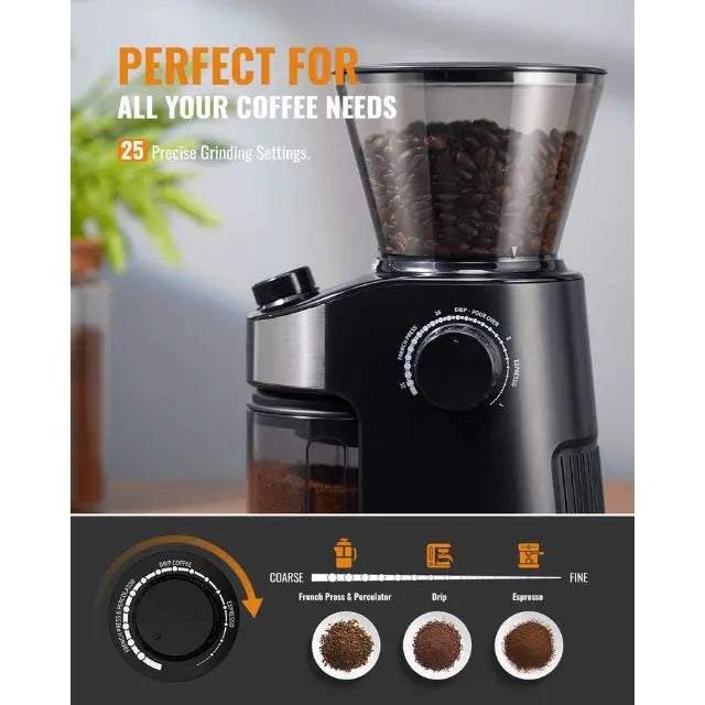 Molino De Cafe 32 Electric Grinding Display Black Timer Electric Coffee Bean Burr Grinder