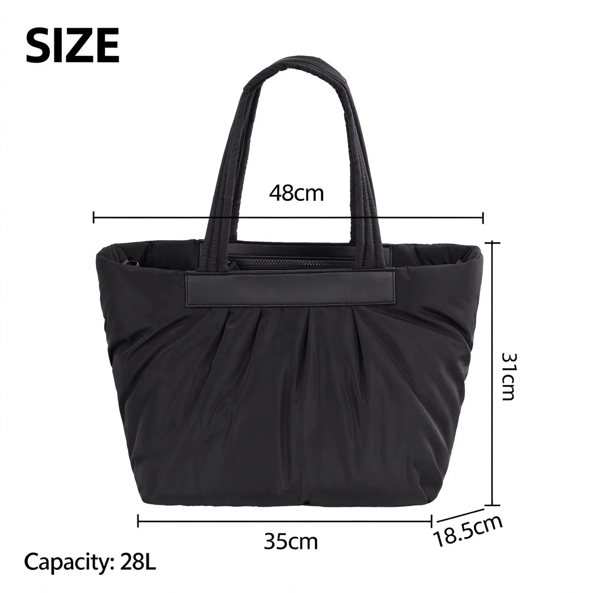 Puffer Tote Bag for Women Lightweight Puffy Shoulder Handbag