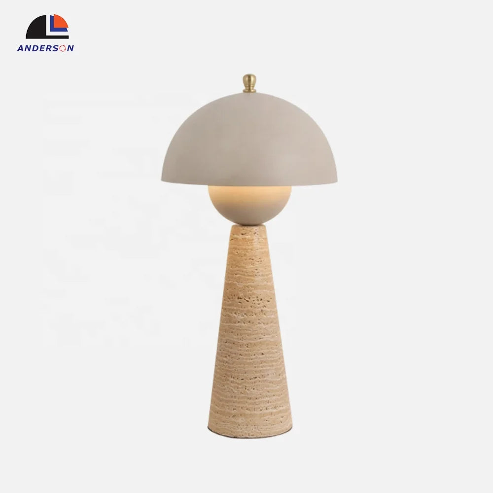 Bedroom Decorative Nordic Bedside Modern Led Metal Luxury Mushroom Stone Marble Table Lamp