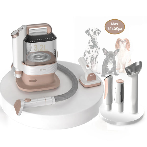 3.2L High-Capacity Pet Grooming Vacuum Cleaner Set-6-in-1 Se Electric Clipper, Waterproof