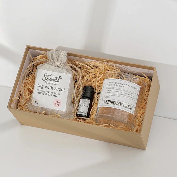 Creative Oil Diffuser Fragrance Stone Container Crystal Stone Ornaments Gift Box Alcohol