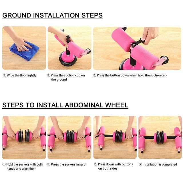 Unisex EVA Abdominal Wheel Exercise Roller for Home Use with Kneeling Pad-Durable