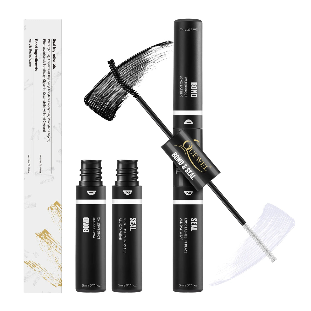 Lash Clusters Bond and Seal, Black Cluster Lashes Glue for DIY Lashes, Strong