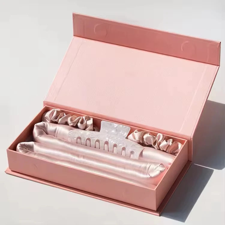 Heatless Hair Curler Silk Hair Roller Waves Curling Rod Headband Scrunchie Set 100%