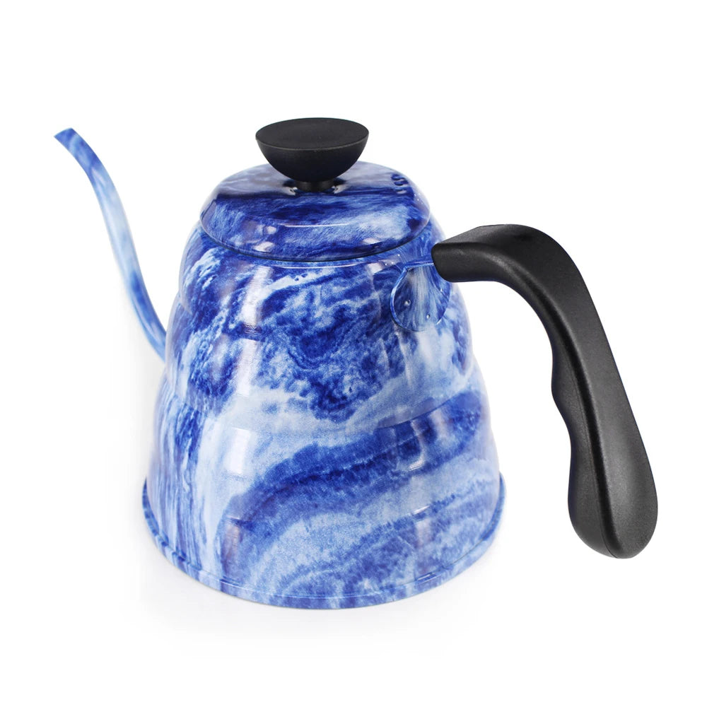 PTFE Black 1200ml Stainless Steel Gooseneck Spout Manual Pour Over Kettle Cloud Shaped
