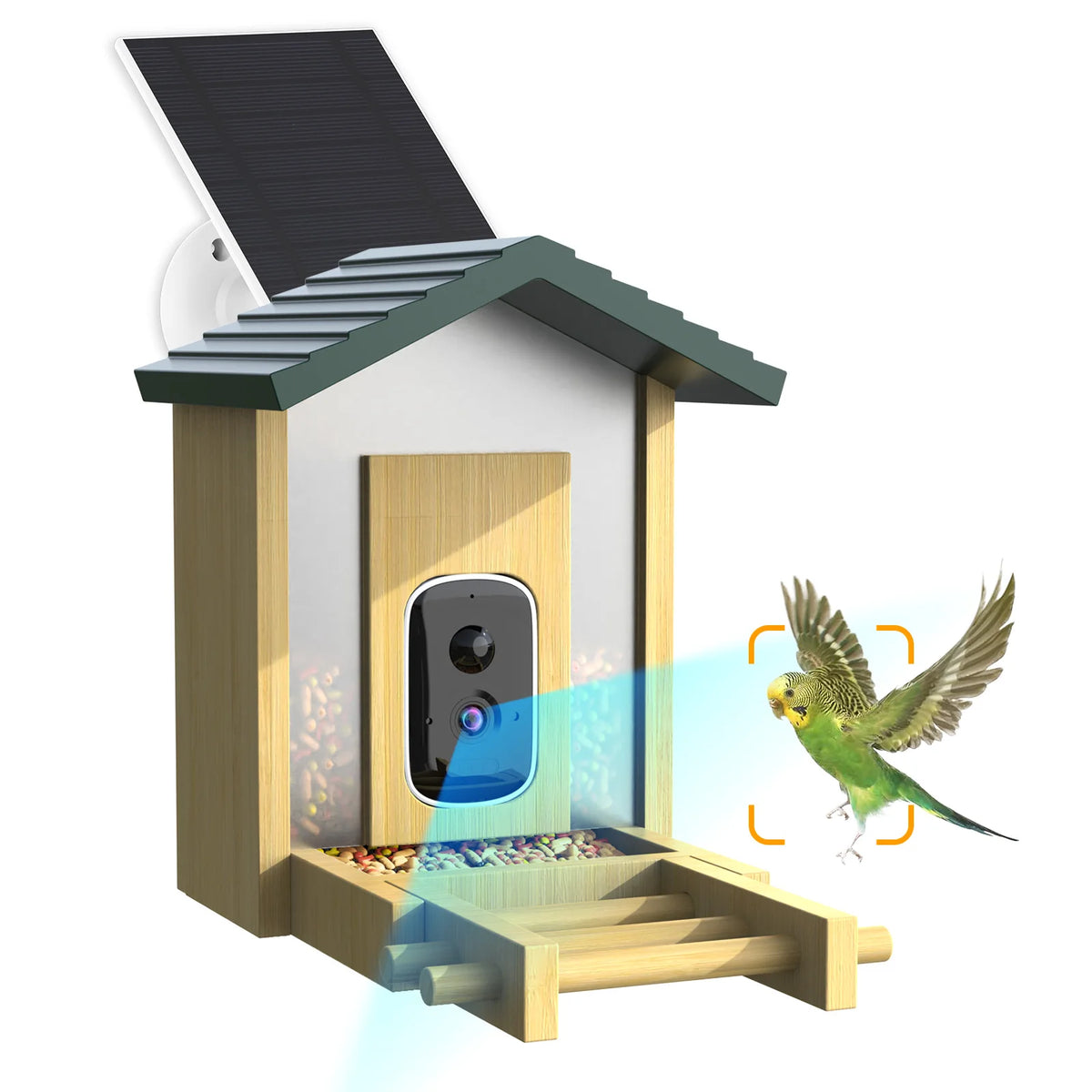 5MP Mini Smart Network CCTV Camera HD Solar Powered Bird Feeder Night Vision Wireless