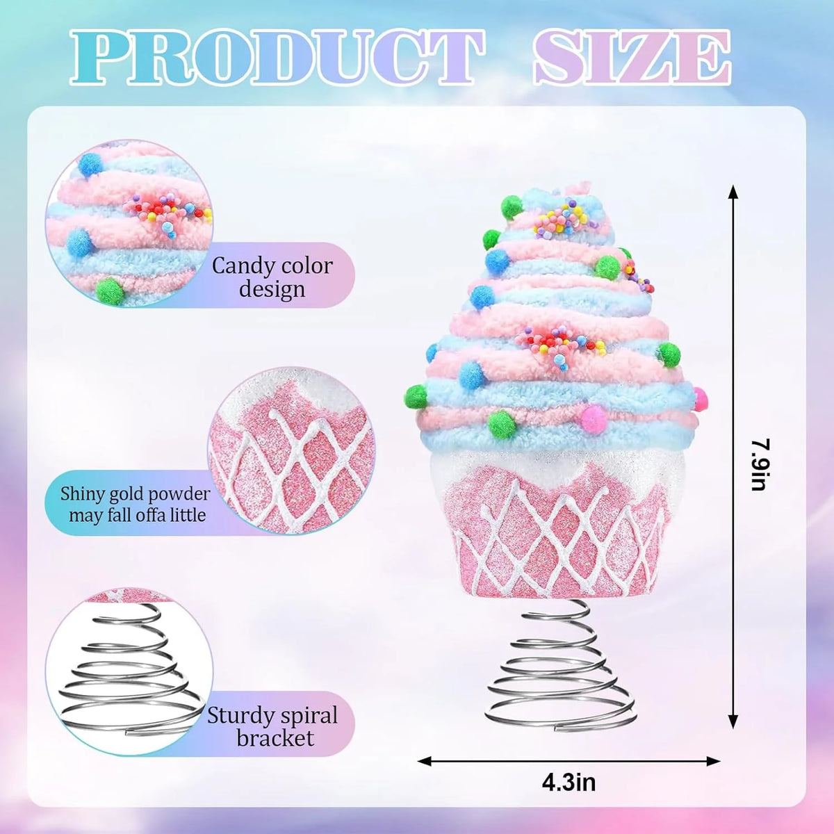 Pastel Dessert Christmas Tree Topper Christmas Decoration Cake Tree Topper