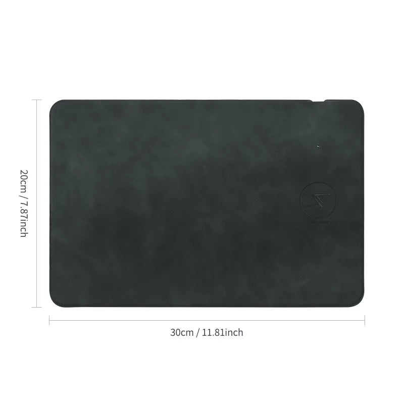 15W Quick Charge Wireless Charging Mouse Pad Office PU Leather Advertising Mouse Mat
