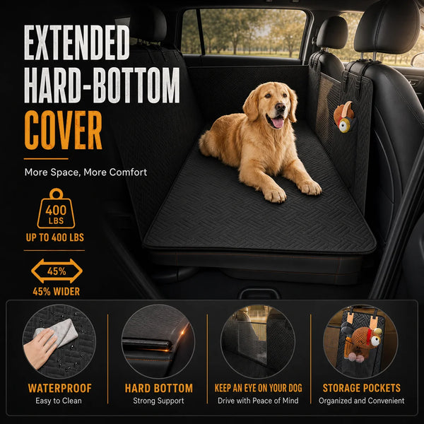 Pet Car Seat Cover Waterproof Foldable Dog Car Hammock with Mesh Window Storage Pocket