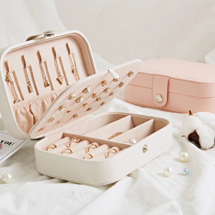 Small Travel Jewelry Organizer Custom Mini Pu Leather Ring Jewelry Box Jewelry Storage