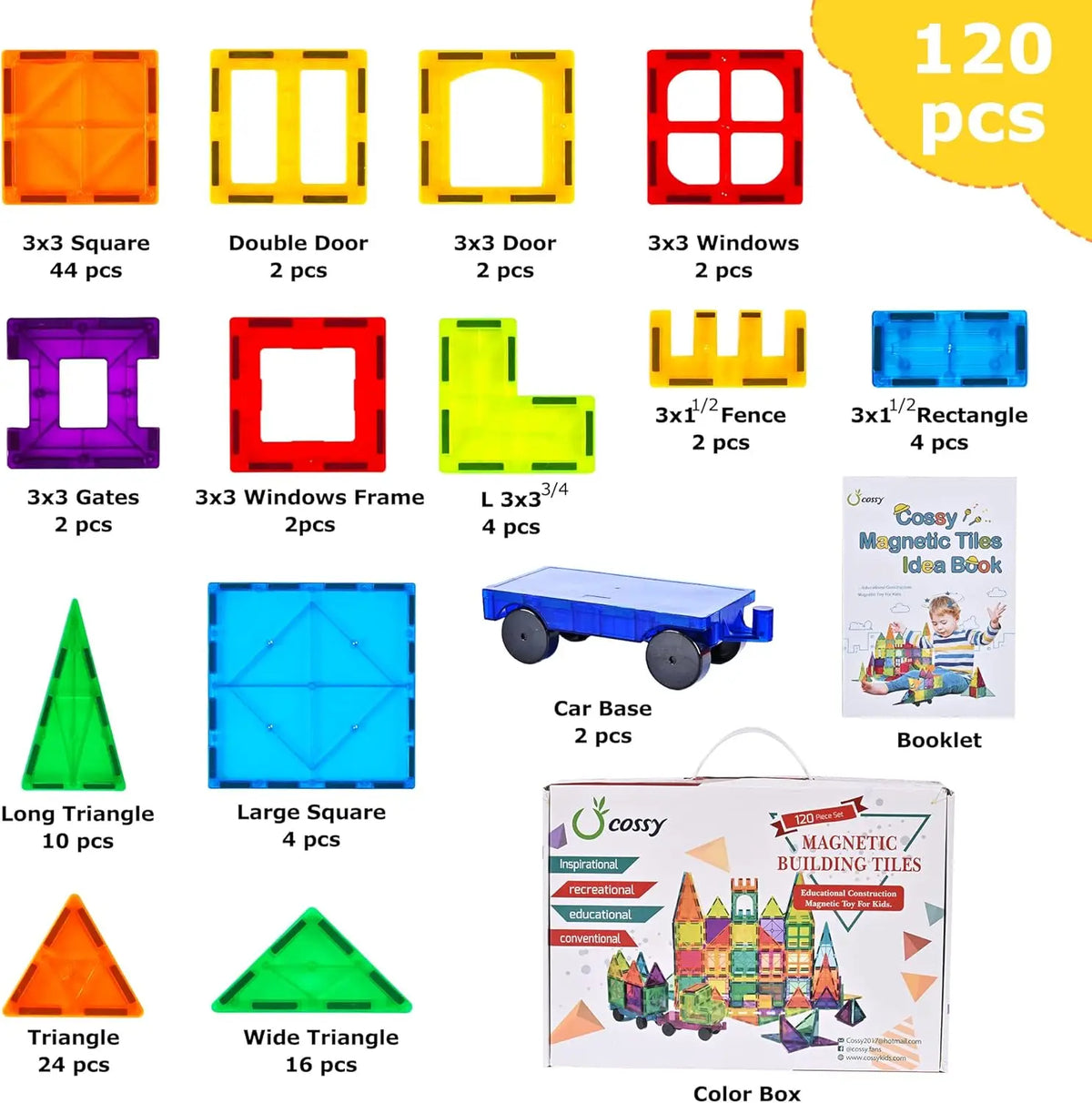 ABS Creative 3D Magnetic Building Blocks Tile Set Educational Construction Toy for 5 to 7