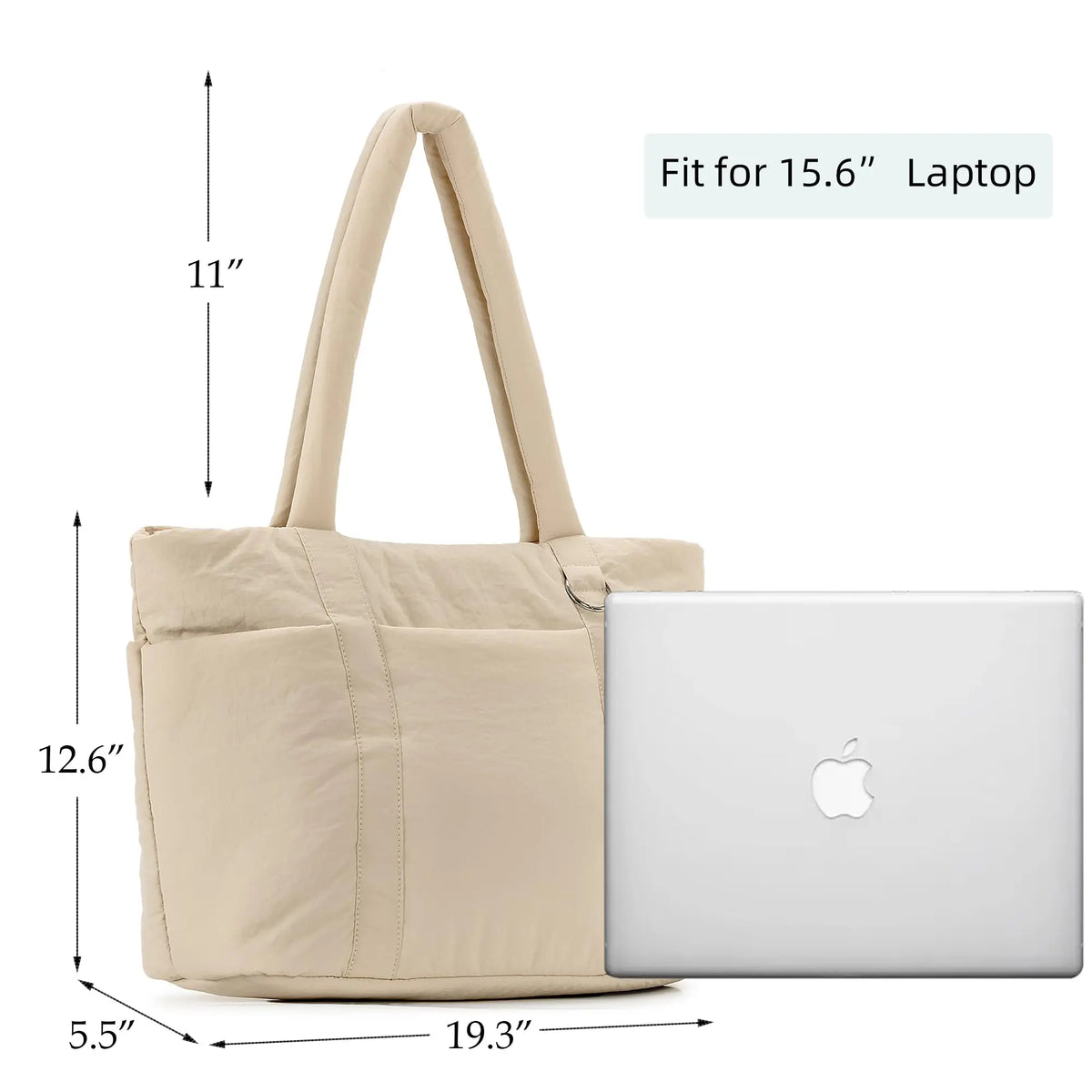 Multi Pocket Tote Bag For Women Large Puffy Shoulder Purse Handbag With Laptop