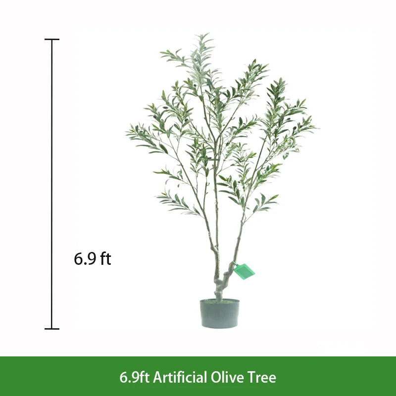 Lifelike Real Touch Artificial Potted Olive Tree Decorative Faux Plant for Indoor Outdoor