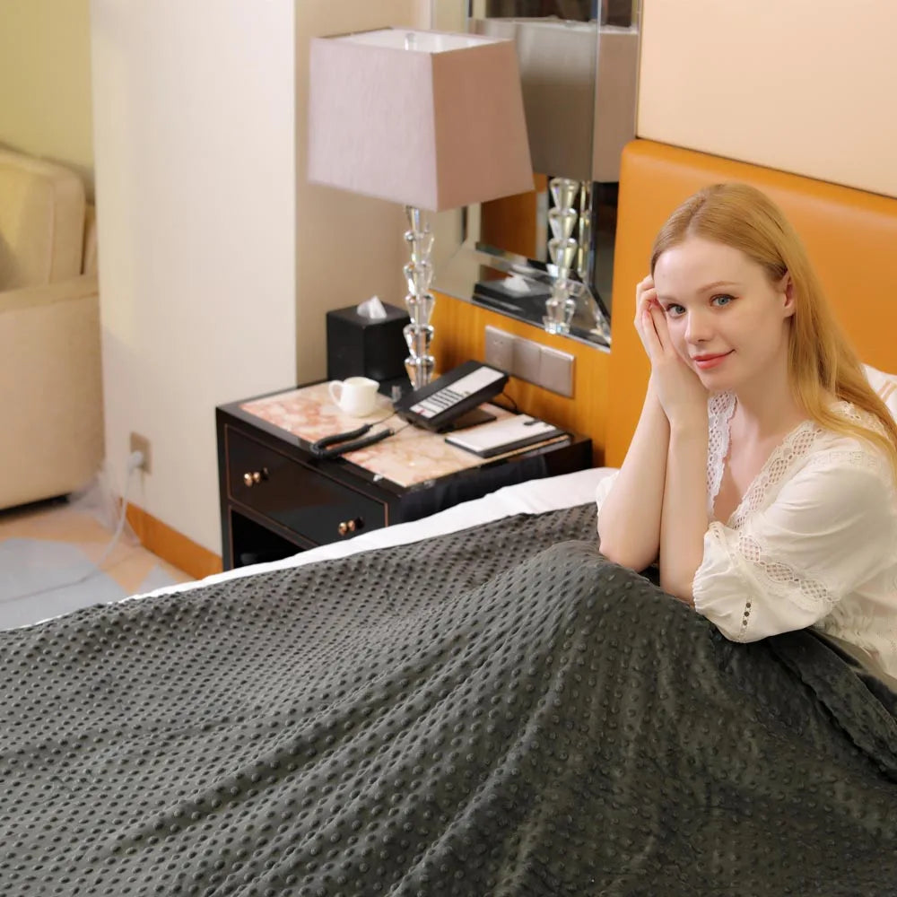 High-Quality Customized Minky Dot Weighted Blanket Chunky Knit Sensory Weighted Blanket
