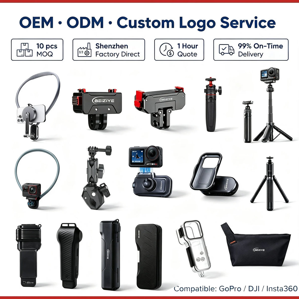 40CM Extendable Selfie Tripod for DJI Osmo Action 5 Pro for Action 3/4/5pro Foldable