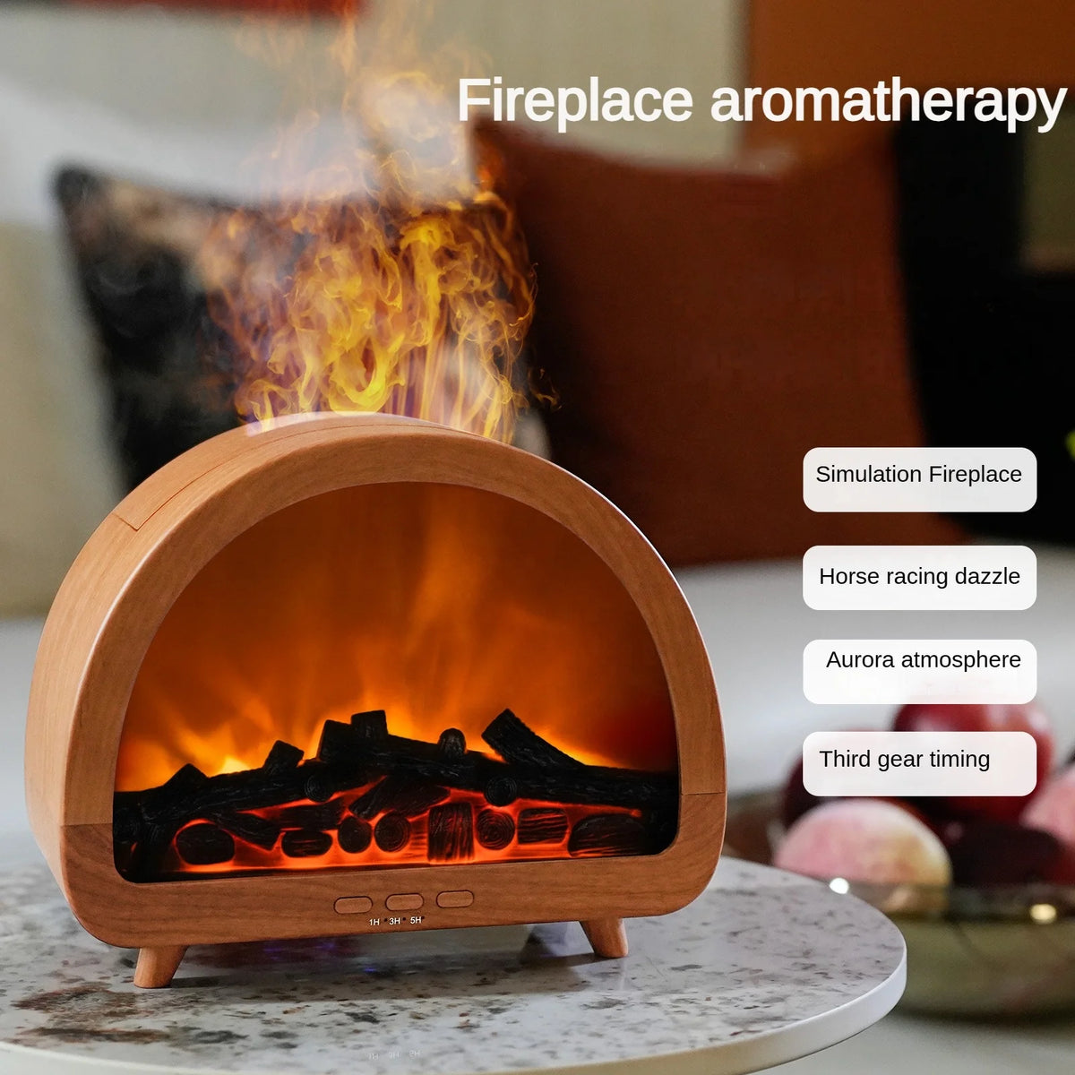 Portable USB Plastic Aroma Diffuser Flame Humidifier 3D Fire Ultrasonic Remote Control