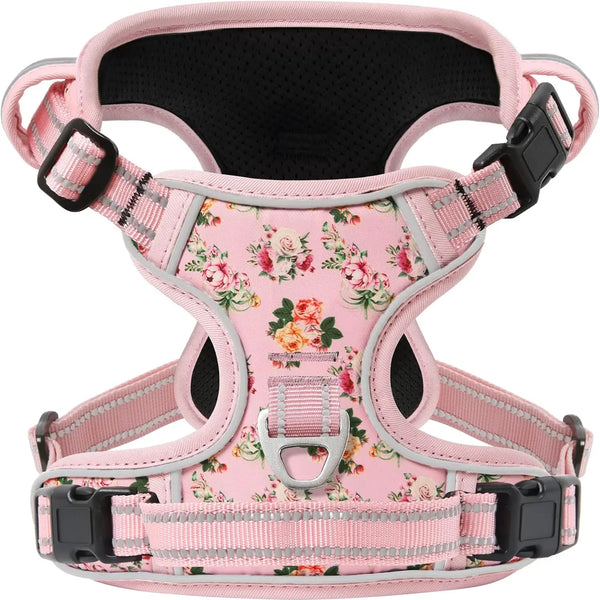 Adjustable Reflective Nylon Dog Harness with Safety Buckle No Pull Pet Vest Harness