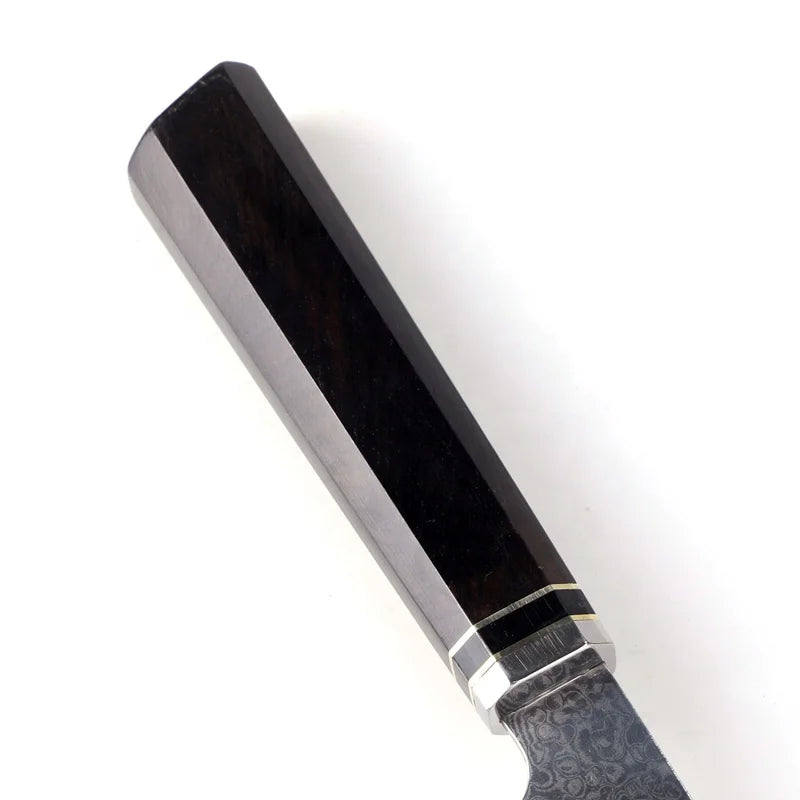 Keensun 67-Layer VG10 Damascus Steel Chef Knife with Ebony Wood Handle Ambidextrous Up