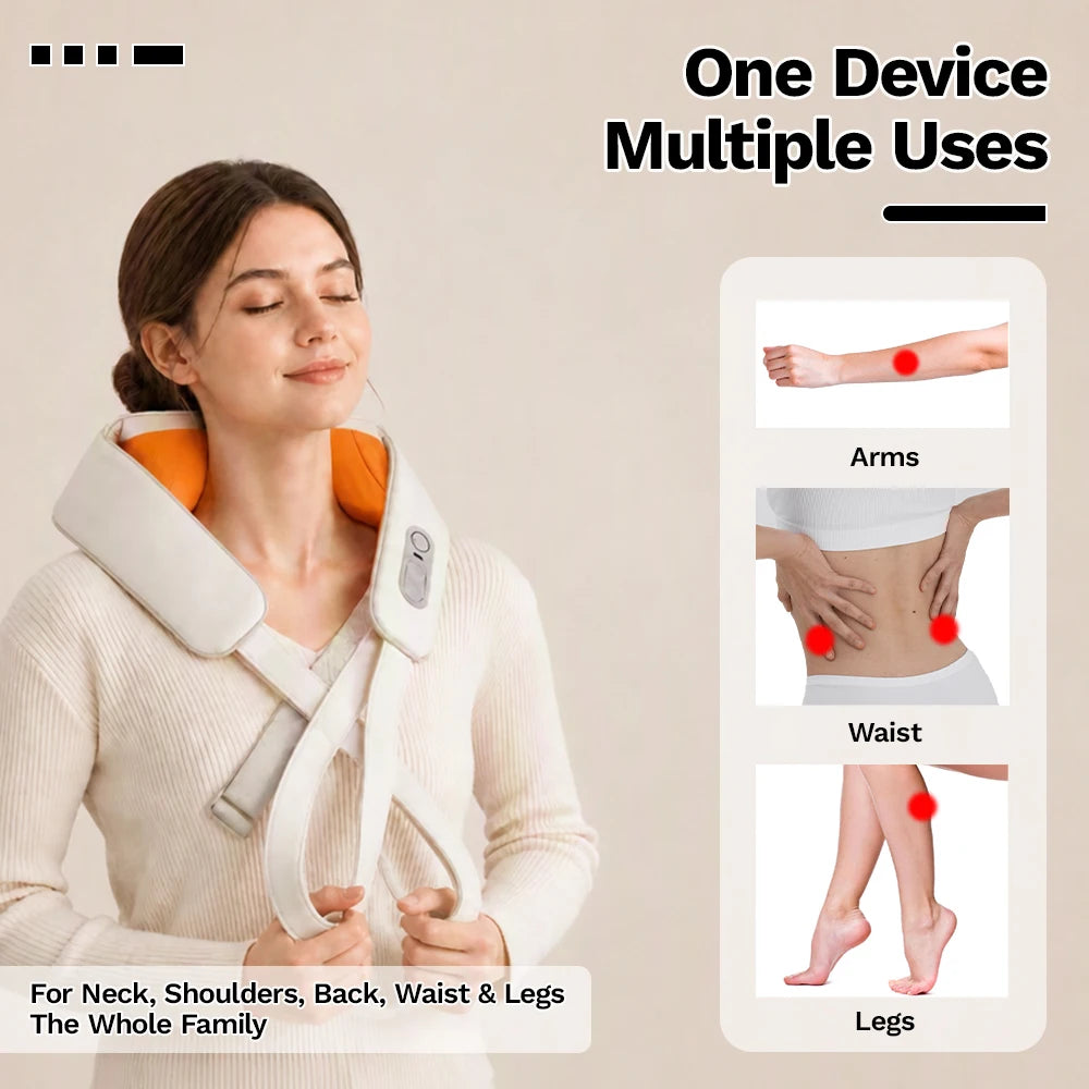 Heated Kneading Shiatsu Neck Massage Shawl, Electric Neck Massager