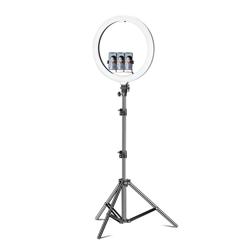 RGB 18-Inch LED Ring Light with 22-Inch Tripod and IP65 Rating for Live Streaming
