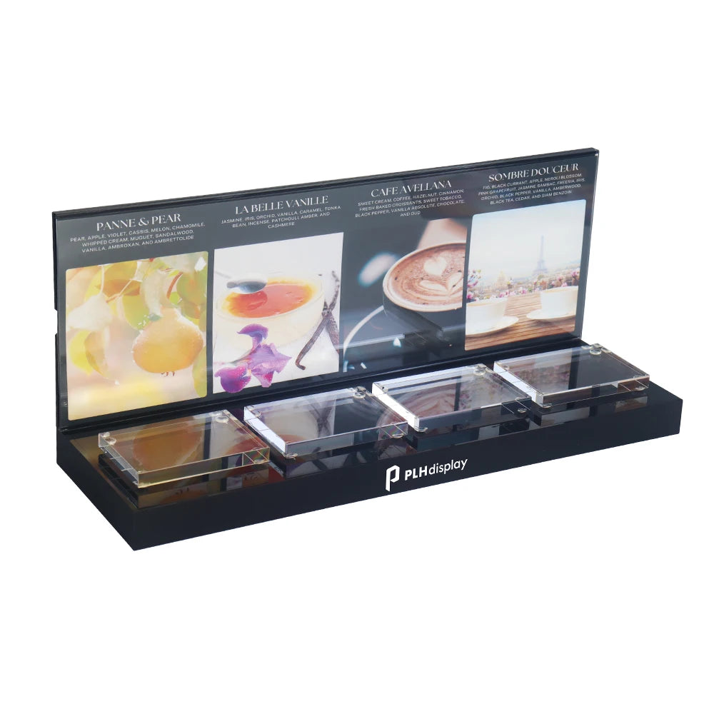Luxury Acrylic Perfume Display Stand Countertop Tiered Makeup Organizer Retail Beauty