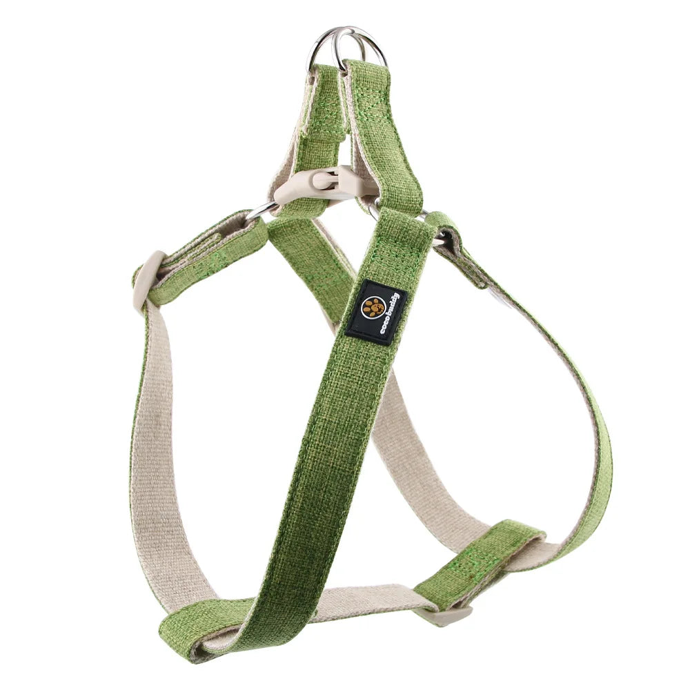 Eco-Friendly Cotton Linen Step-In Vest-Style Dog Harness Adjustable No Pull Soft