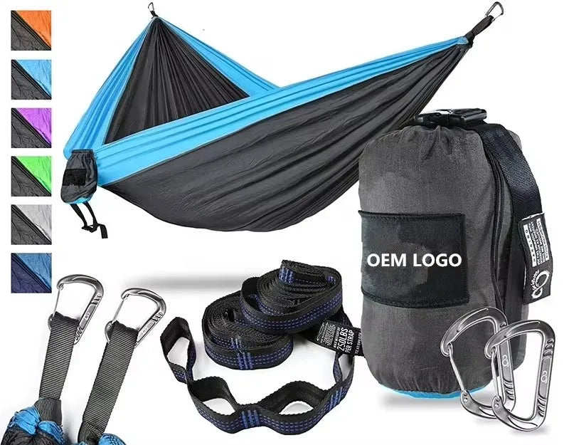 Nylon Camping Hiking Backpacking Travel Single & Double Parachute Camping Hammock 200kg