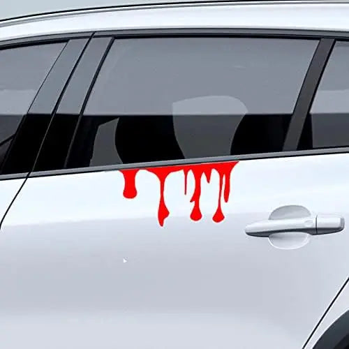 Custom Red Flowing Blood Bloody Horror Funny Decal Sticker Car Vinyl Stickers (Pack of 3)